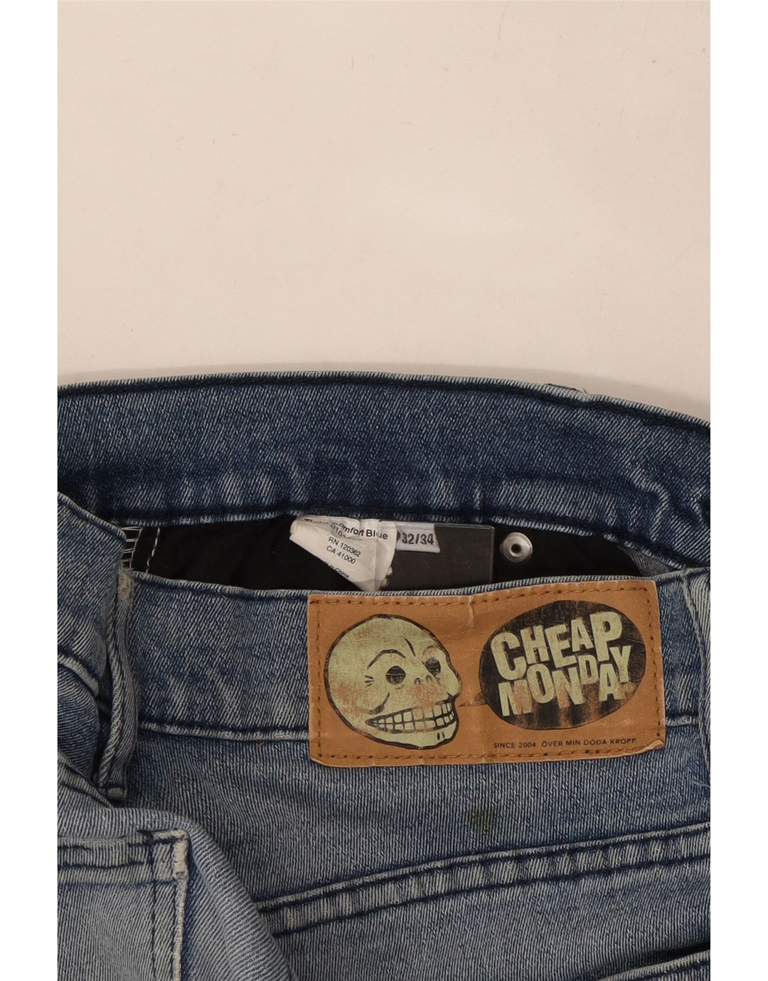 CHEAP MONDAY Blugi skinny dama L32 L34 Bumbac albastru