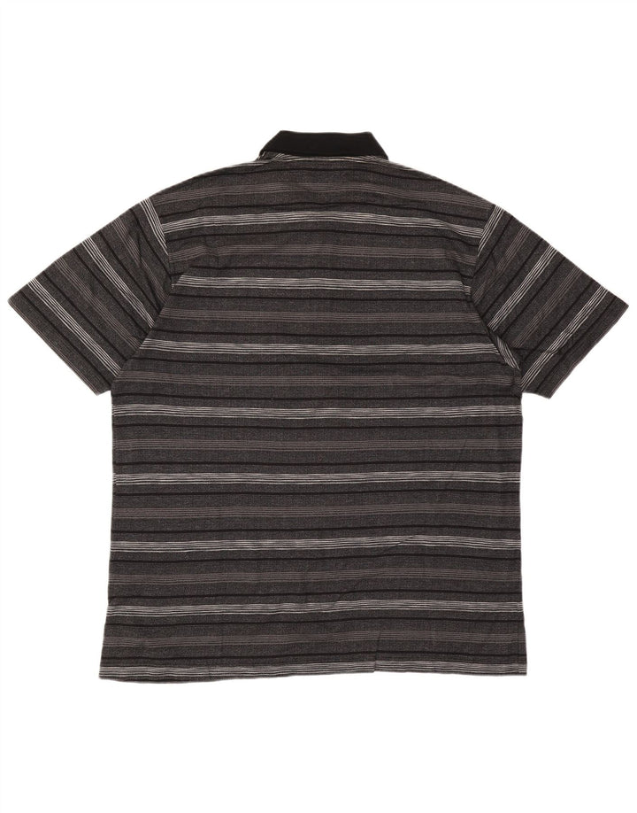 Tricou polo vintage pentru bărbați, bumbac cu dungi gri mari