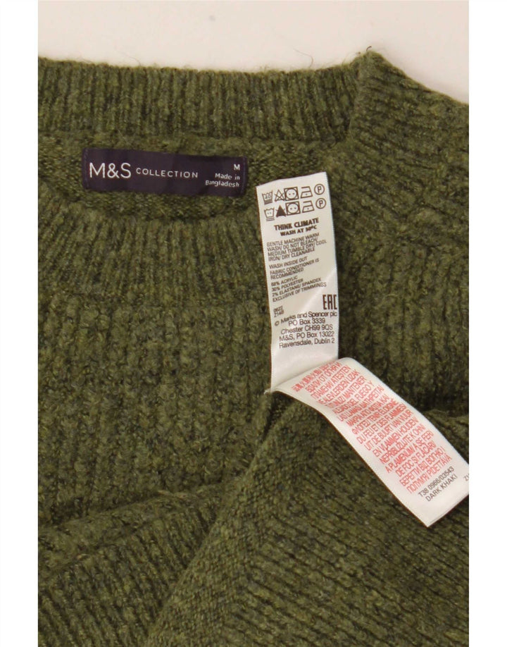 Pulover pentru femei Marks & Spencer cu decolteu triplu UK 14 Medium Green Flecked