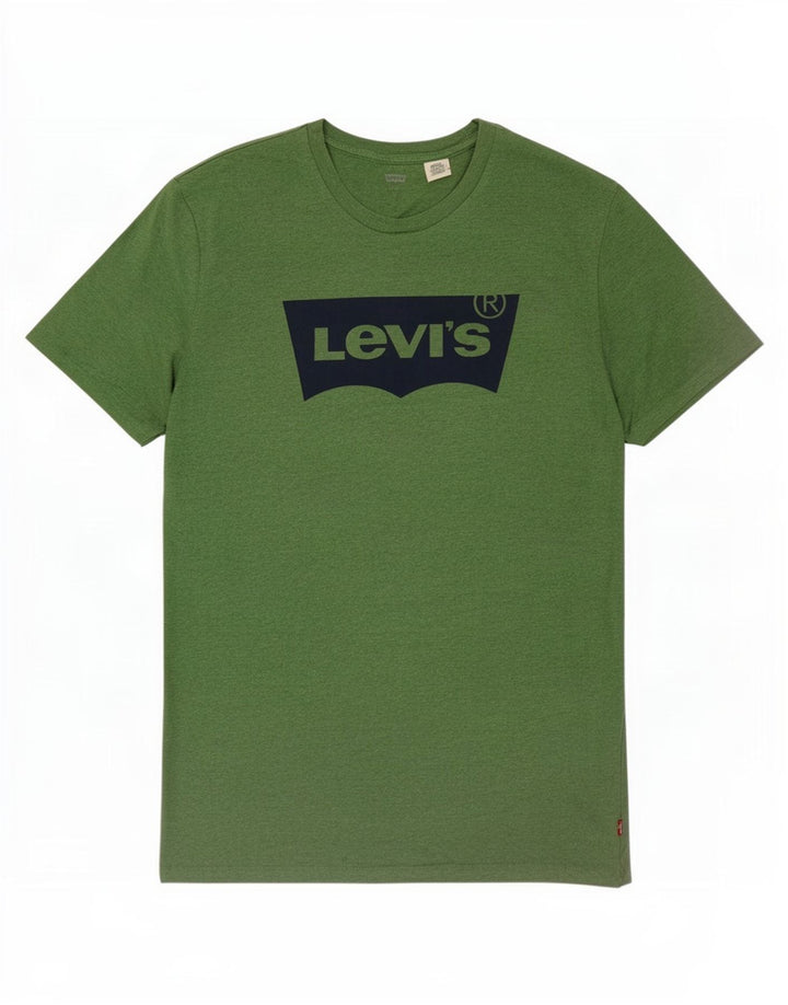Tricou grafic Levi's pentru bărbați Top din bumbac verde mediu