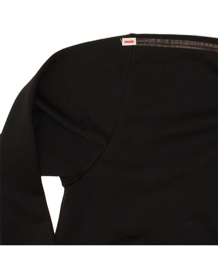 ADIDAS Mens Graphic Zip Neck Hoodie Jumper Small Black Polyester Vintage Adidas and Second-Hand Adidas from Messina Hembry 