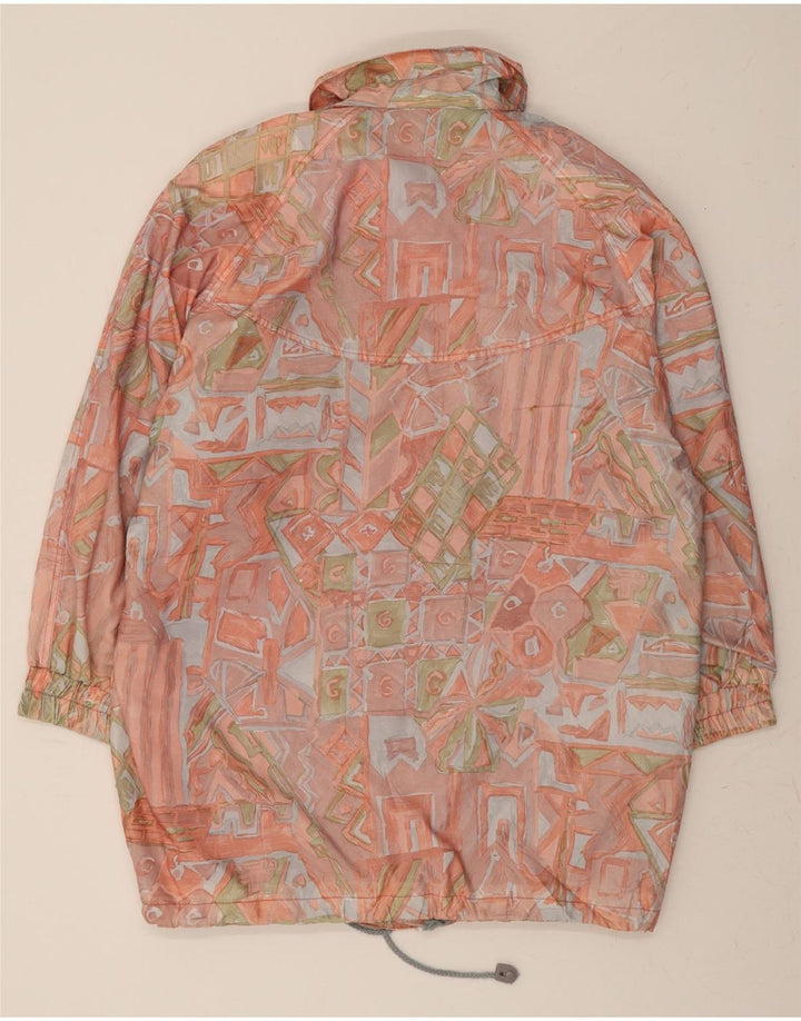 VINTAGE Womens Abstract Pattern Windbreaker Coat IT 42 Medium Pink Vintage Vintage and Second-Hand Vintage from Messina Hembry 