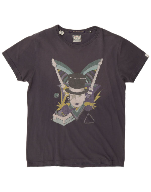 Tricou grafic pentru bărbați Scotch & Soda Top mediu din bumbac bleumarin