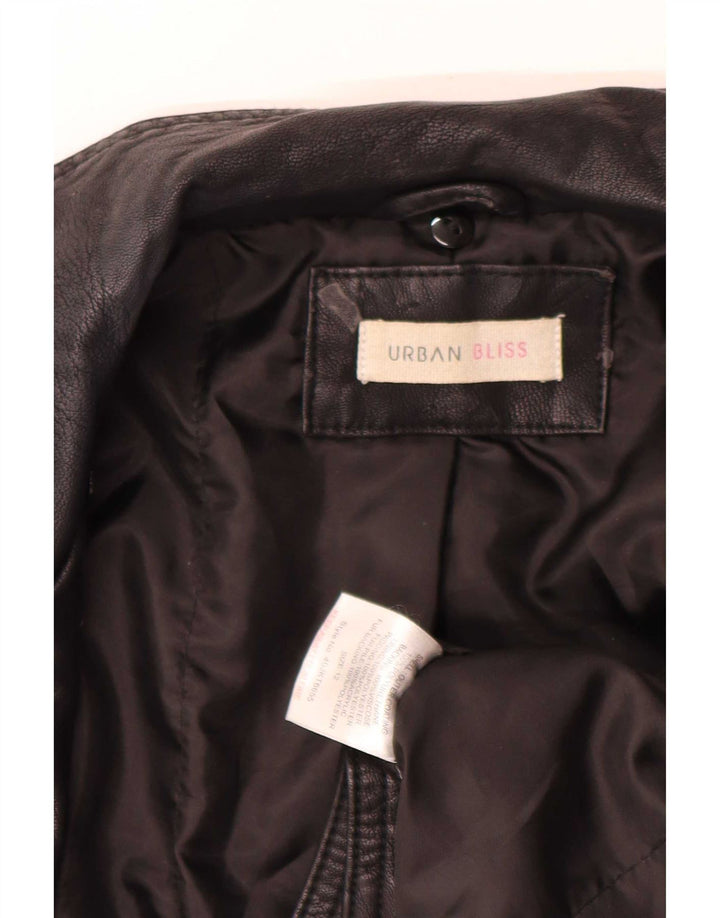 Jachetă motociclistă din piele pentru femei Urban Bliss, UK 12 Medium Negru