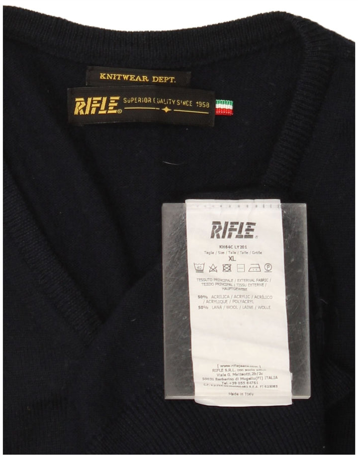 Pulover pentru femei RIFLE cu decolteu în V UK 18 XL bleumarin acrilic