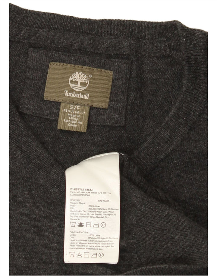 Pulover cu decolteu în V Timberland pentru bărbați, lână mică, gri cu pete