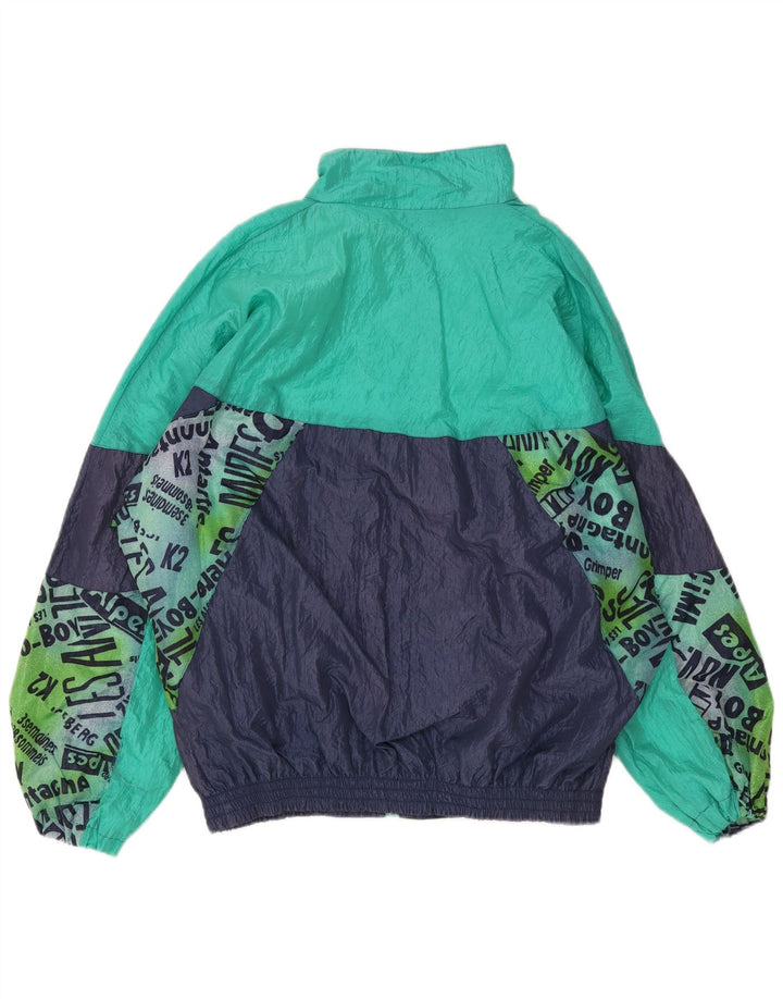 Jachetă de trening supradimensionată pentru bărbați Vintage XL, albastru bleumarin, color block