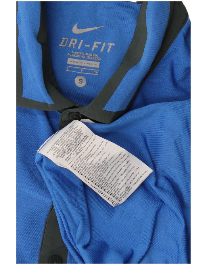 Tricou polo NIKE Dri Fit pentru bărbați, poliester albastru mic