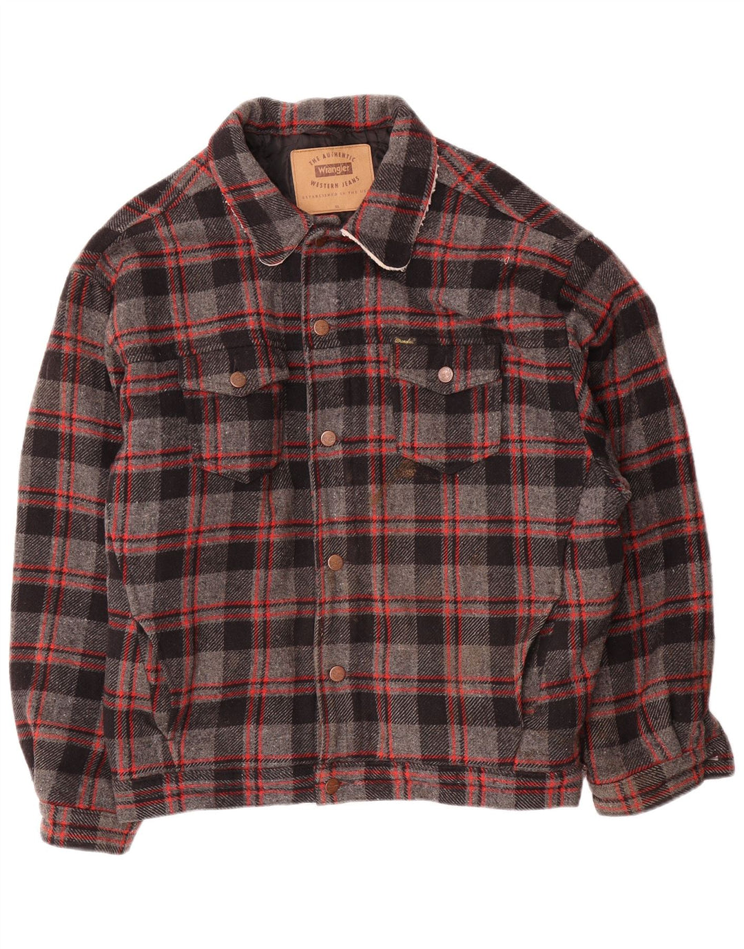 Bomber pentru bărbați Wrangler UK 42 XL Lână cu carouri gri