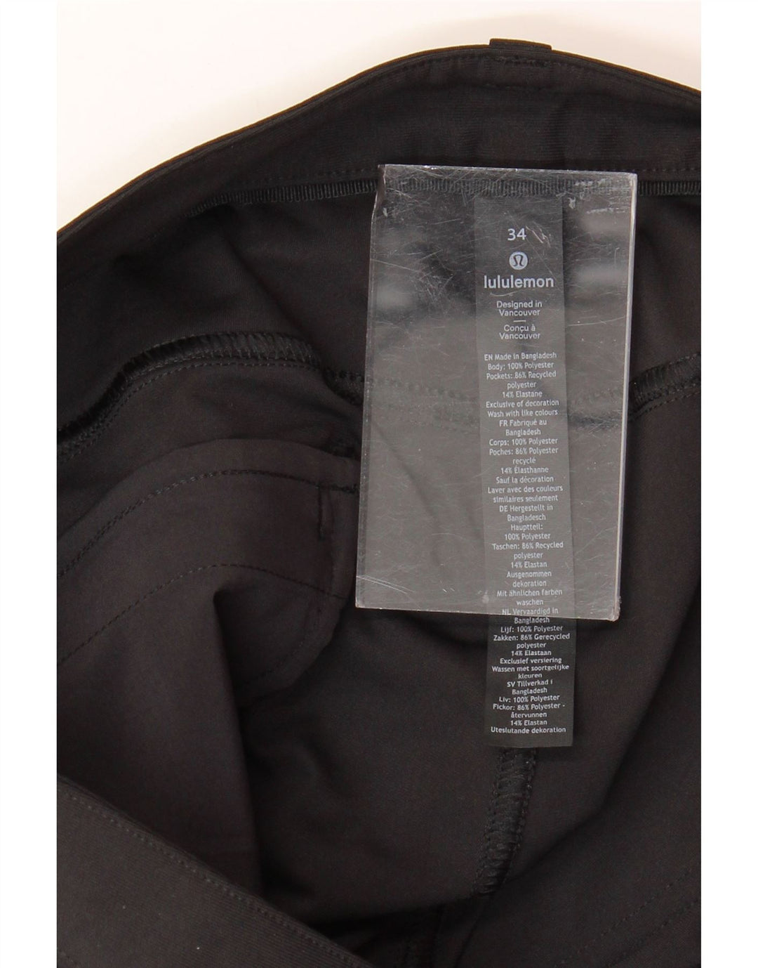 LULULEMON Pantaloni skinny casual pentru bărbați L34 L33 Poliester negru