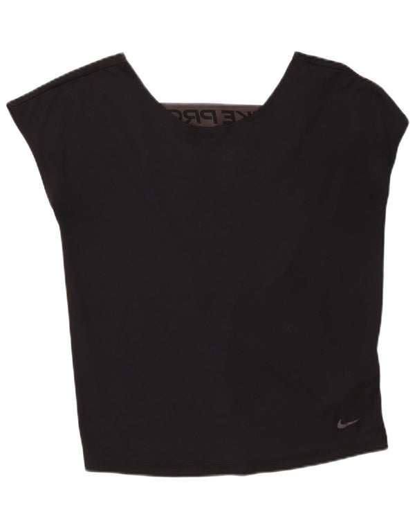 Top cu vestă grafică supradimensionată pentru femei Nike Dri Fit UK 6 XS Poliester negru