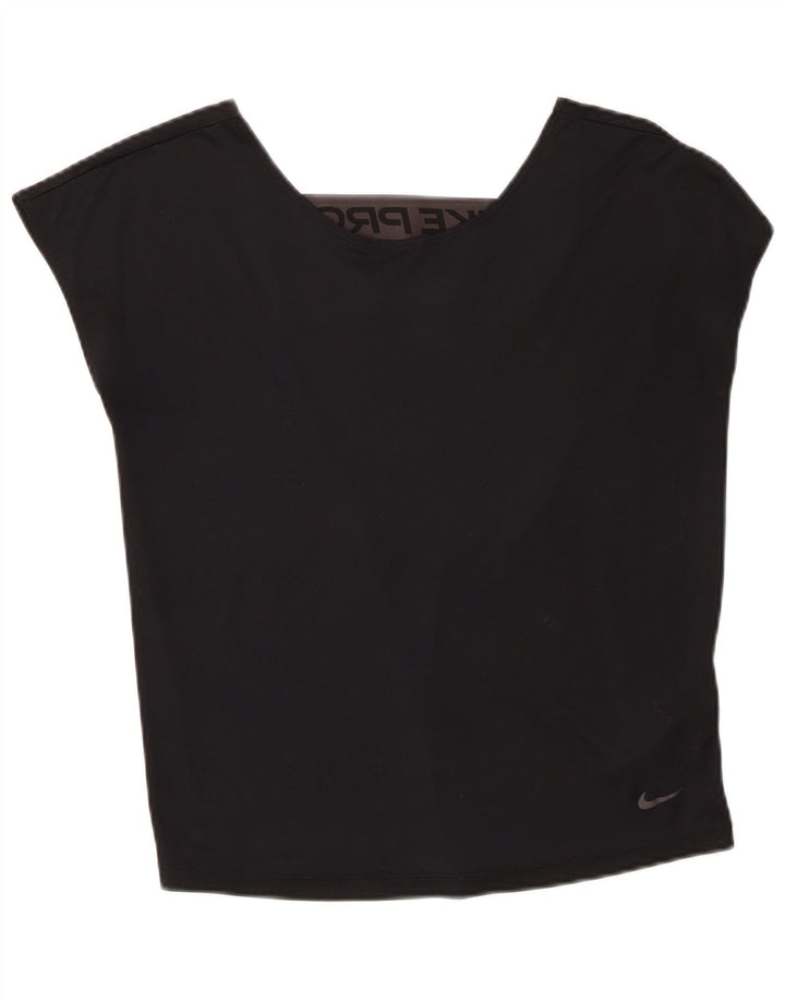 Top cu vestă grafică supradimensionată pentru femei Nike Dri Fit UK 6 XS Poliester negru