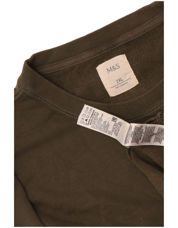 Pulover pentru bărbați Marks & Spencer, bumbac kaki 2XL