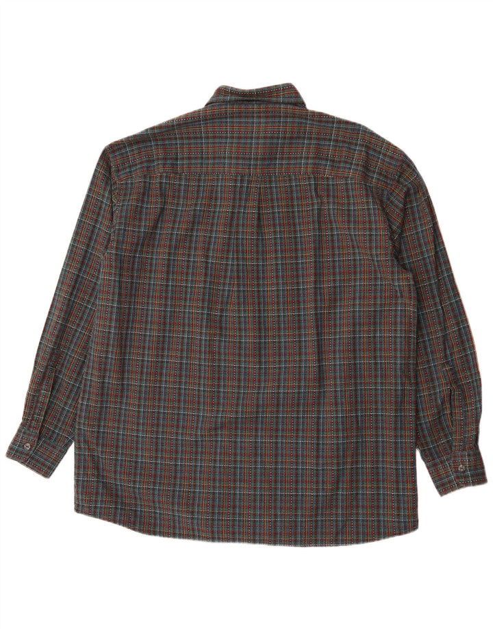 Leonardo Mens Flannel Shirt Size 44 XL Green Check