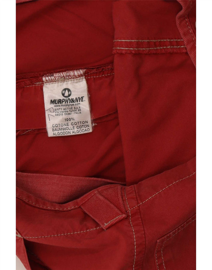 Murphy & Nye Pantaloni scurți chino pentru bărbați W36, bumbac roșu mare