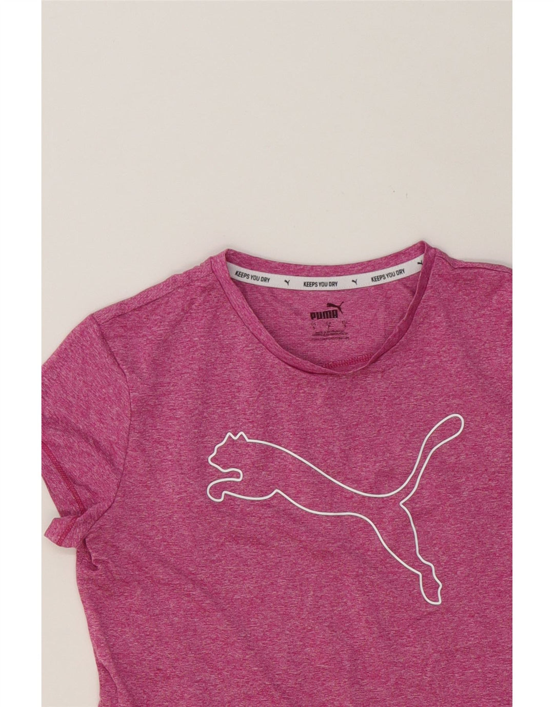 PUMA Womens Graphic T-Shirt Top UK 10 Small Pink Polyester Vintage Puma and Second-Hand Puma from Messina Hembry 