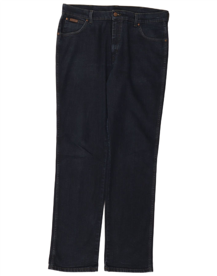 Blugi drepte stretch pentru bărbați Wrangler Texas W38 L36 bumbac bleumarin