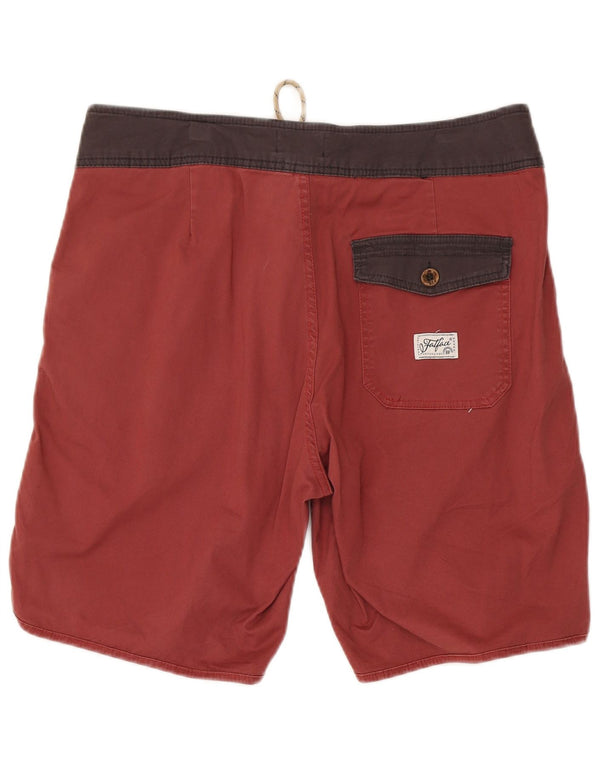 Pantaloni scurți de înot pentru bărbați Fat Face, bumbac color bloc roșu mediu
