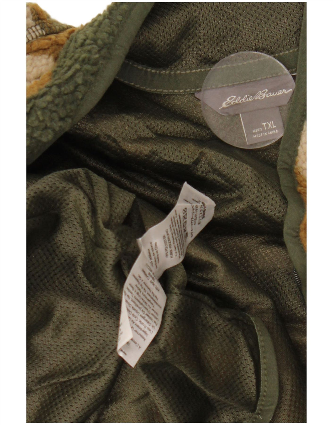 Jachetă fleece pentru bărbați EDDIE BAUER UK 42 XL kaki poliester camuflaj