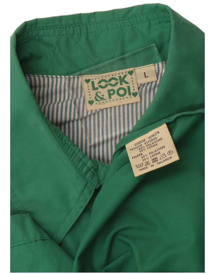 Pardesiu supradimensionat pentru femei VINTAGE UK 16 Poliester verde mare