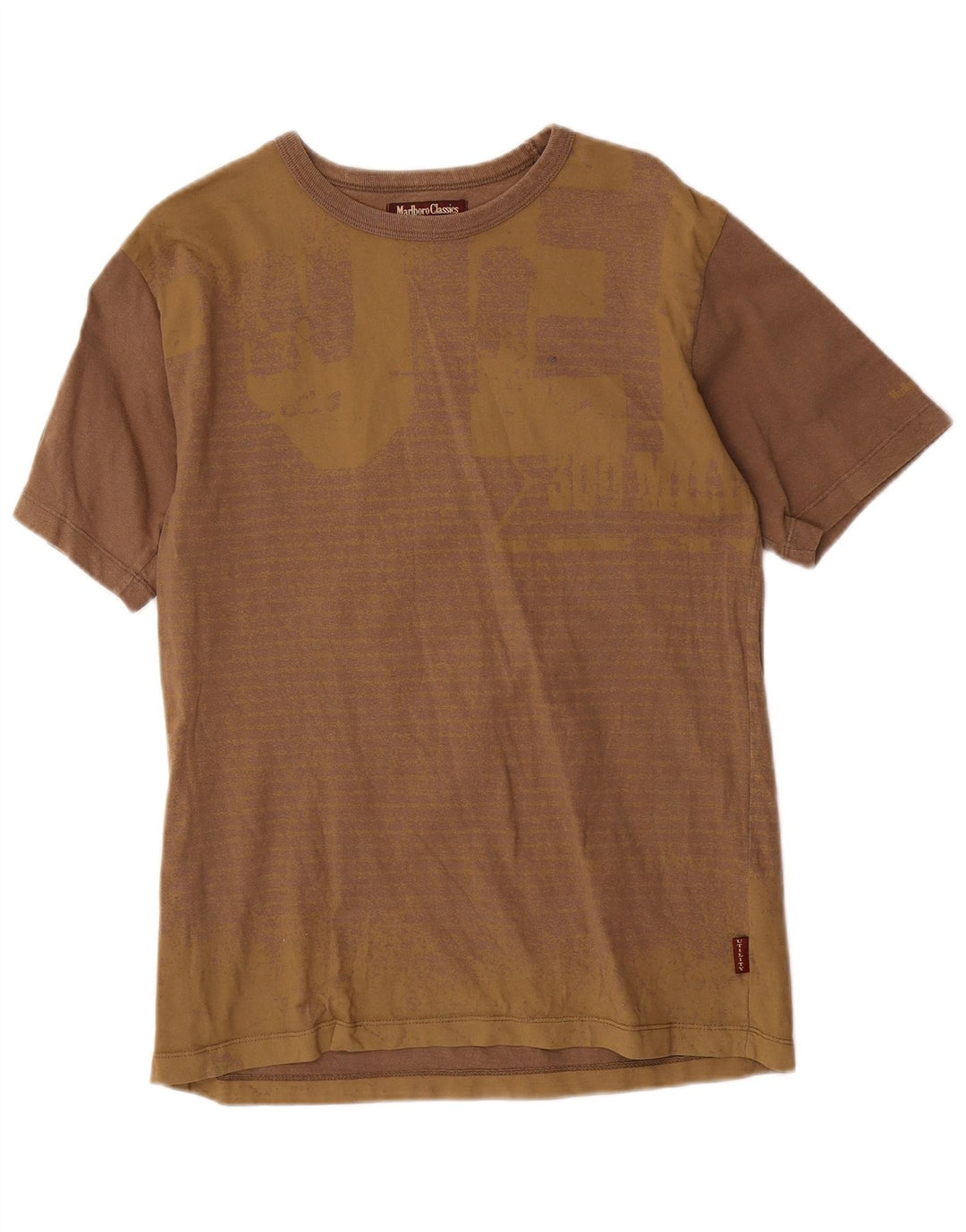Tricou grafic Marlboro Classics pentru bărbați Top din bumbac cu dungi maro mediu