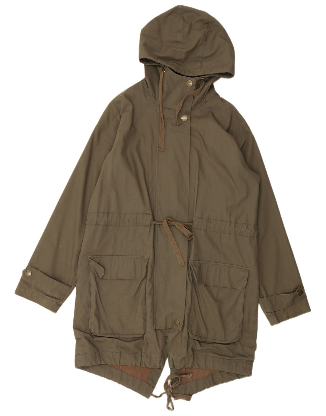 Jachetă parka cu glugă Toast pentru femei UK 12 Medium Khaki Bumbac Army