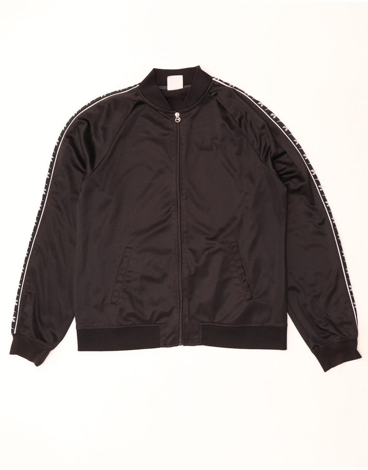 Jachetă de trening grafică Diadora pentru bărbați, XL, poliester negru