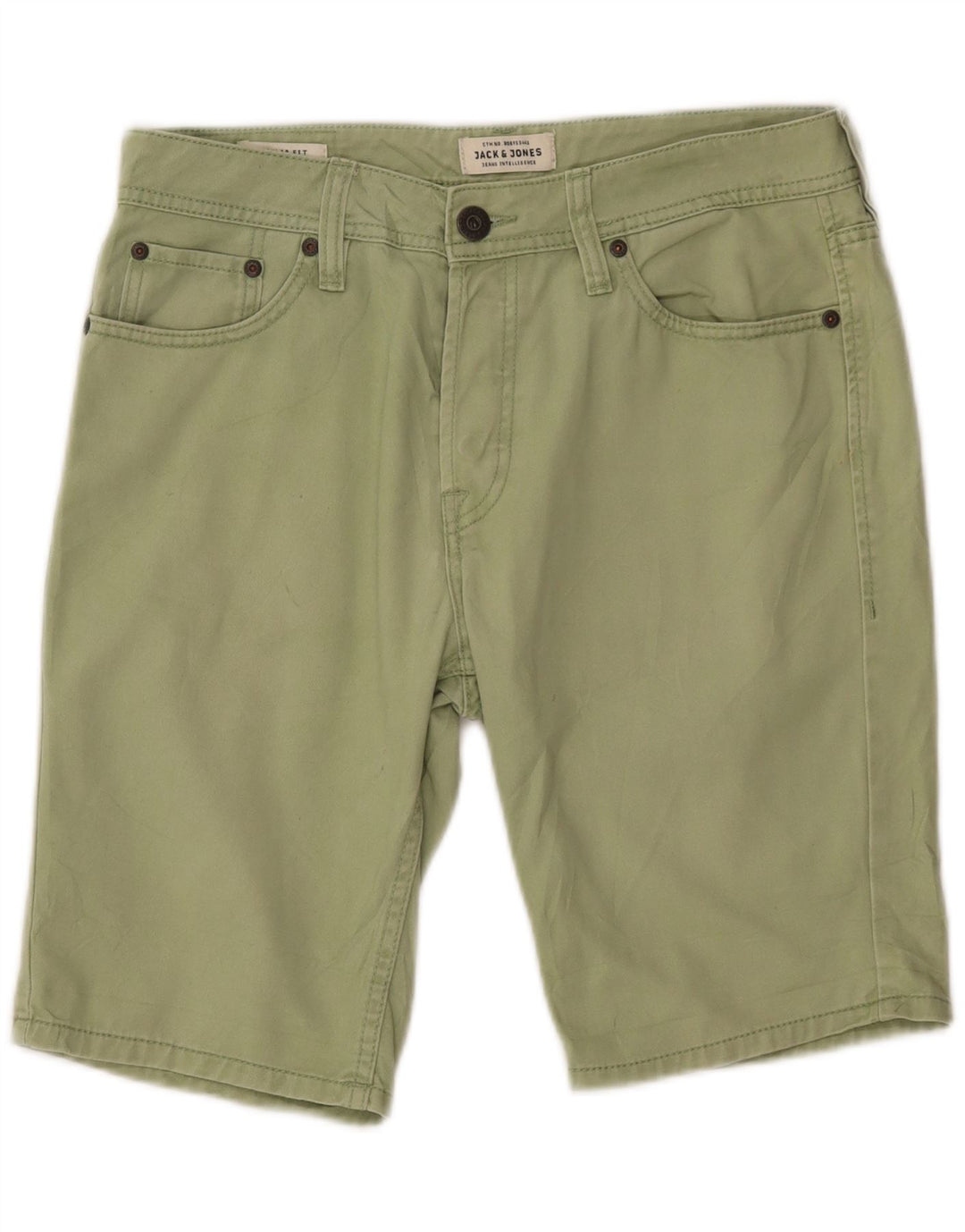 JACK & JONES Pantaloni scurți din denim pentru bărbați, W30, verde mediu