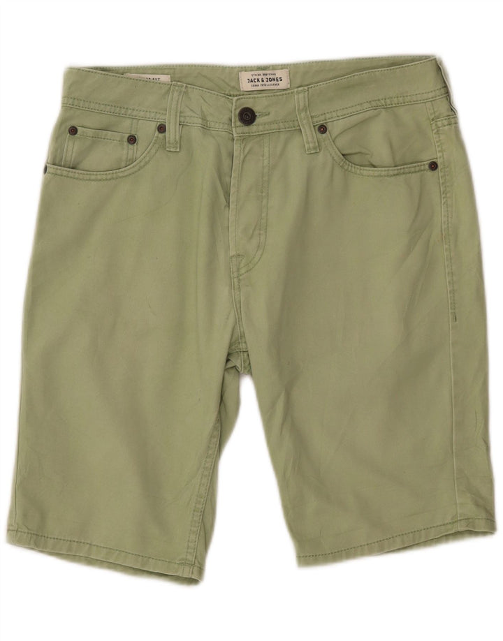 JACK & JONES Pantaloni scurți din denim pentru bărbați, W30, verde mediu