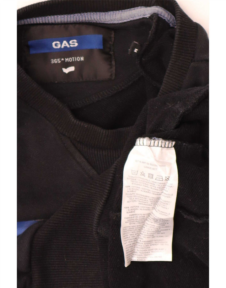 Hanorac grafic pentru bărbați Gas Pulover mediu bumbac negru
