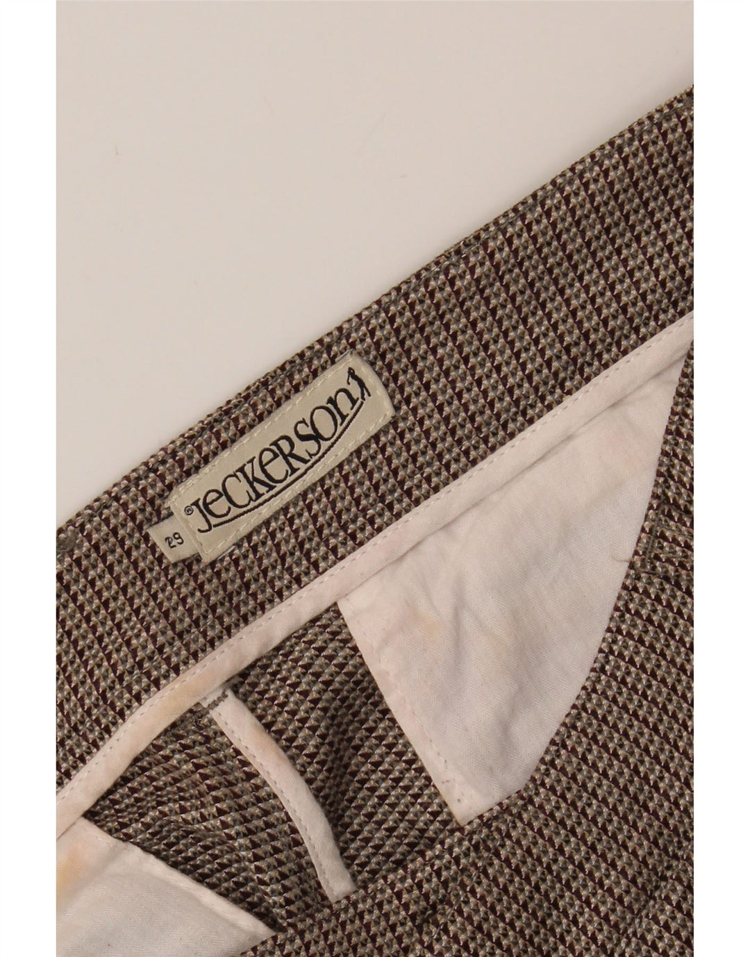 JECKERSON Mens Bermuda Shorts W29 Small  Brown Check Cotton Vintage Jeckerson and Second-Hand Jeckerson from Messina Hembry 
