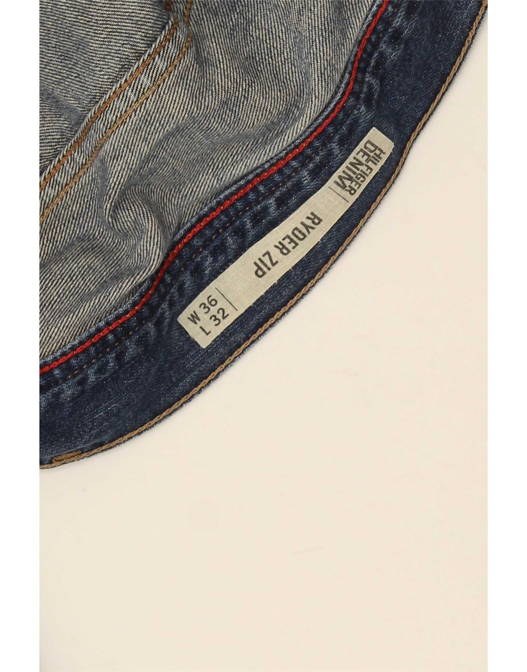 Blugi drepți obișnuiți cu fermoar Ryder Tommy Hilfiger pentru bărbați W36 L32 albastru