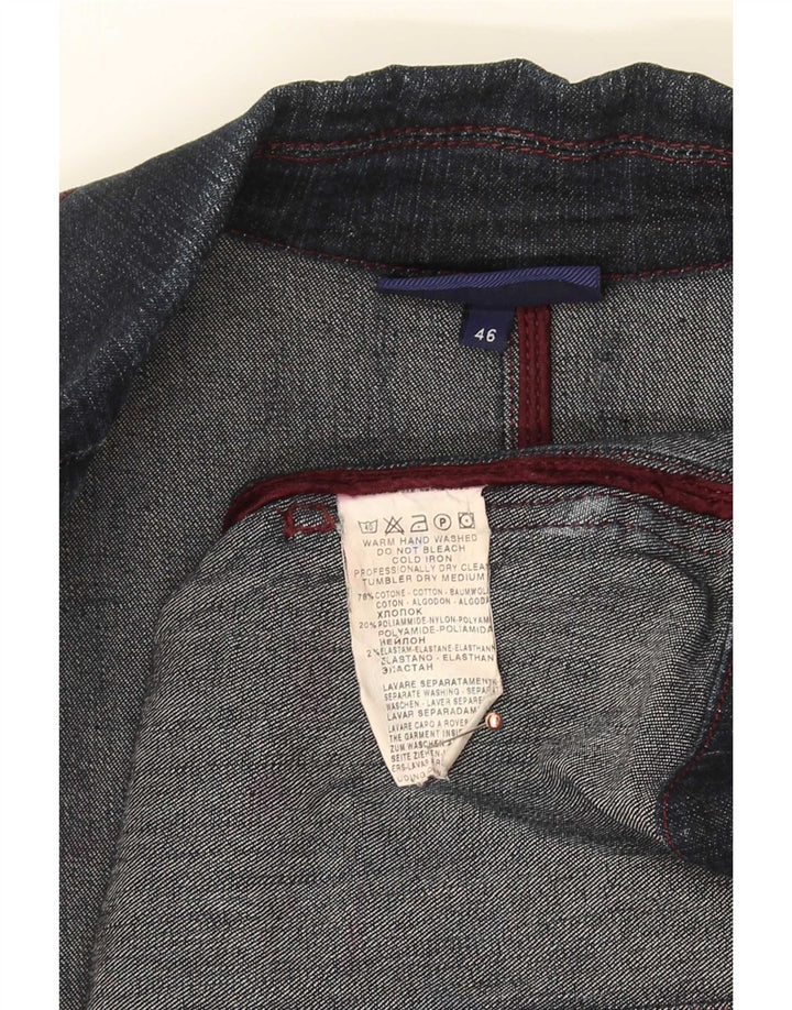 Jachetă pentru femei Trussardi Jeans din denim cu 3 nasturi IT 46 Mare bleumarin