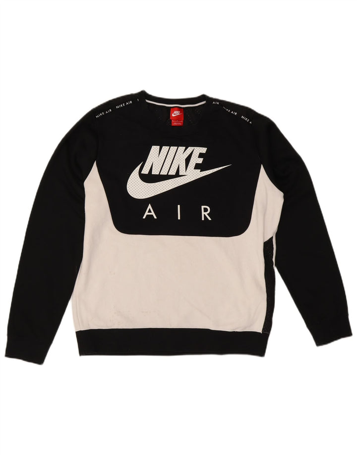 Hanorac grafic pentru bărbați Nike Pulover mediu negru, bumbac color bloc