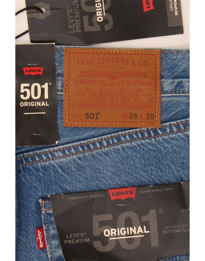 Blugi drepti pentru femei Levi's 501 W26 L30 Bumbac albastru
