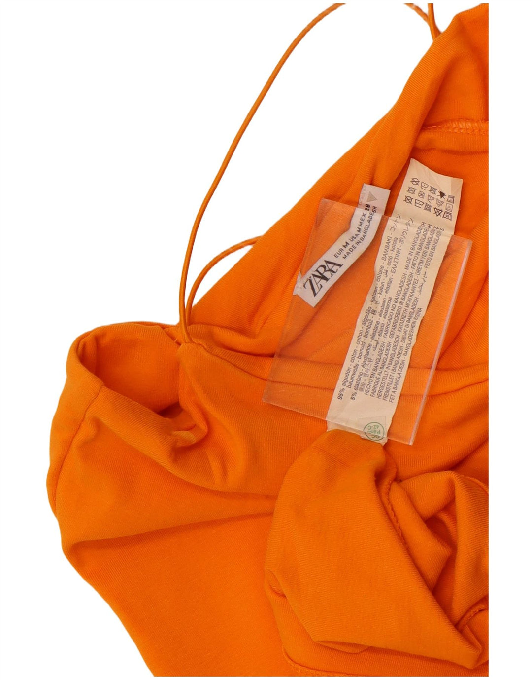 Rochie pentru femei Zara UK 12 Bumbac portocaliu mediu