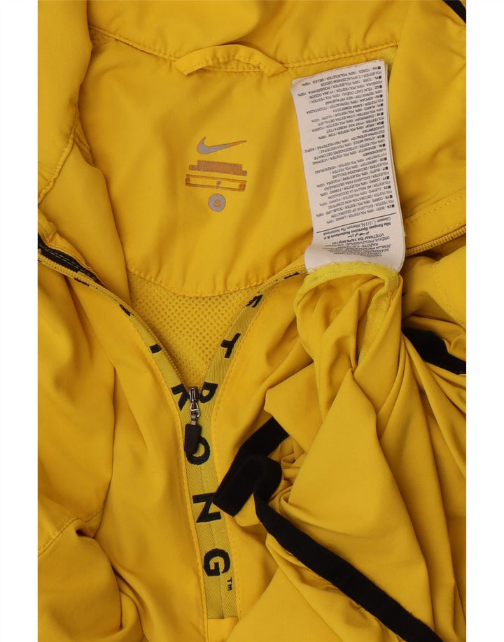 Top de trening pentru femei Nike Graphic Zip Neck Pullover UK 10 Small Yellow