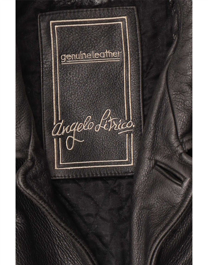 Jachetă din piele pentru bărbați Angelo Litrico XL Black Classic