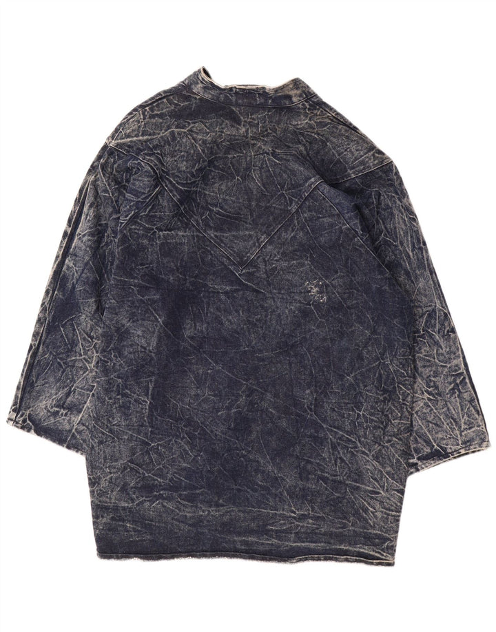 CHRISTIE OF CALIFORNIA Palton supradimensionat din denim pentru femei US 14 XL Bleumarin