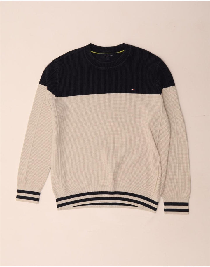 Pulover Tommy Hilfiger pentru bărbați, cu decolteu rotund, mediu alb închis