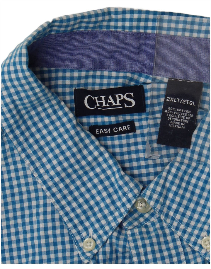 Cămașă înaltă pentru bărbați Chaps 2XL, bumbac vichy albastru
