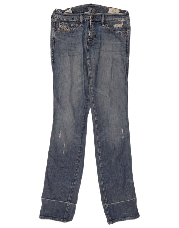 Blugi drepti Distressed Lhela pentru femei Diesel L30 L34 Bumbac albastru
