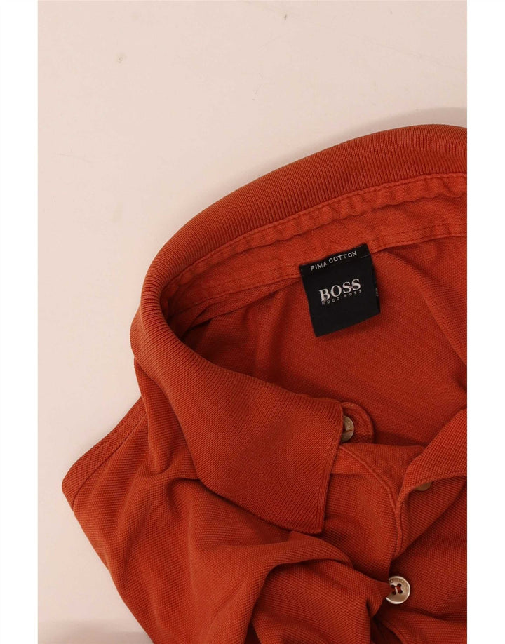 Tricou polo cu mânecă lungă pentru bărbați Hugo Boss, portocaliu mic