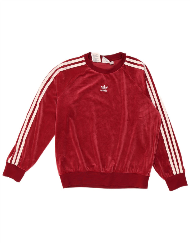 Adidas Fete Loose Fit Pulover Pulover 12-13 Ani Bordeaux Poliester