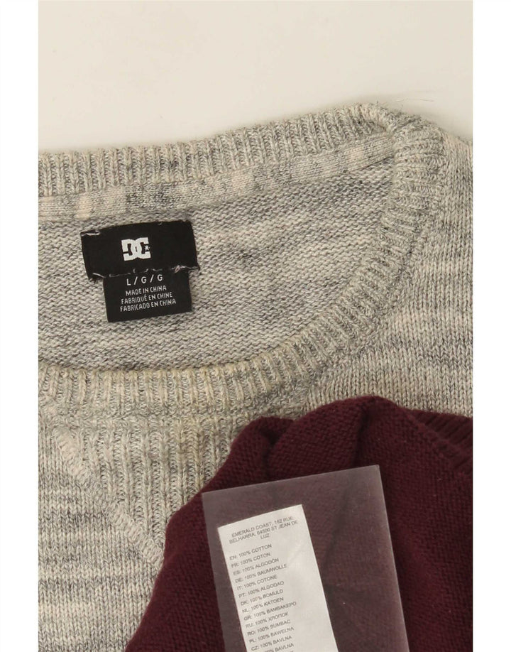 Pulover pentru bărbați DC cu gâtul turnat, mare, albastru, color block, bumbac
