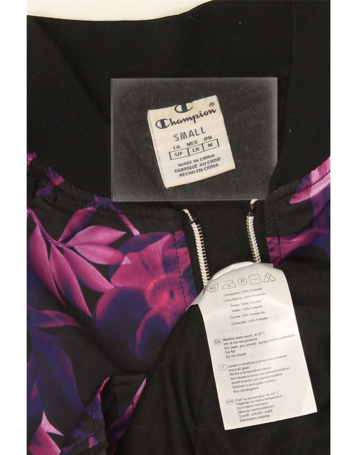 Jachetă de top pentru trening Champion pentru femei UK 10 Small Purple Floral Poliester