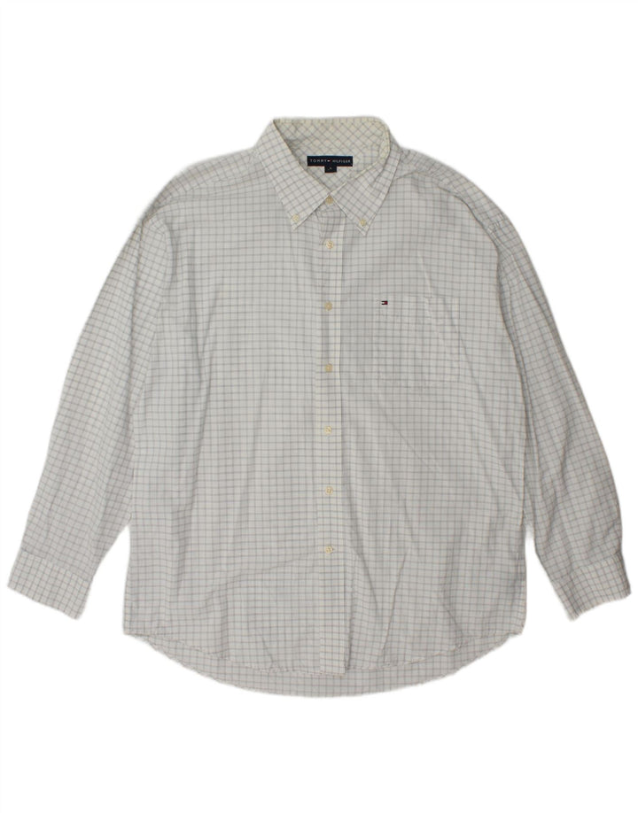 Cămașă pentru bărbați Tommy Hilfiger XL, bumbac cu carouri albe