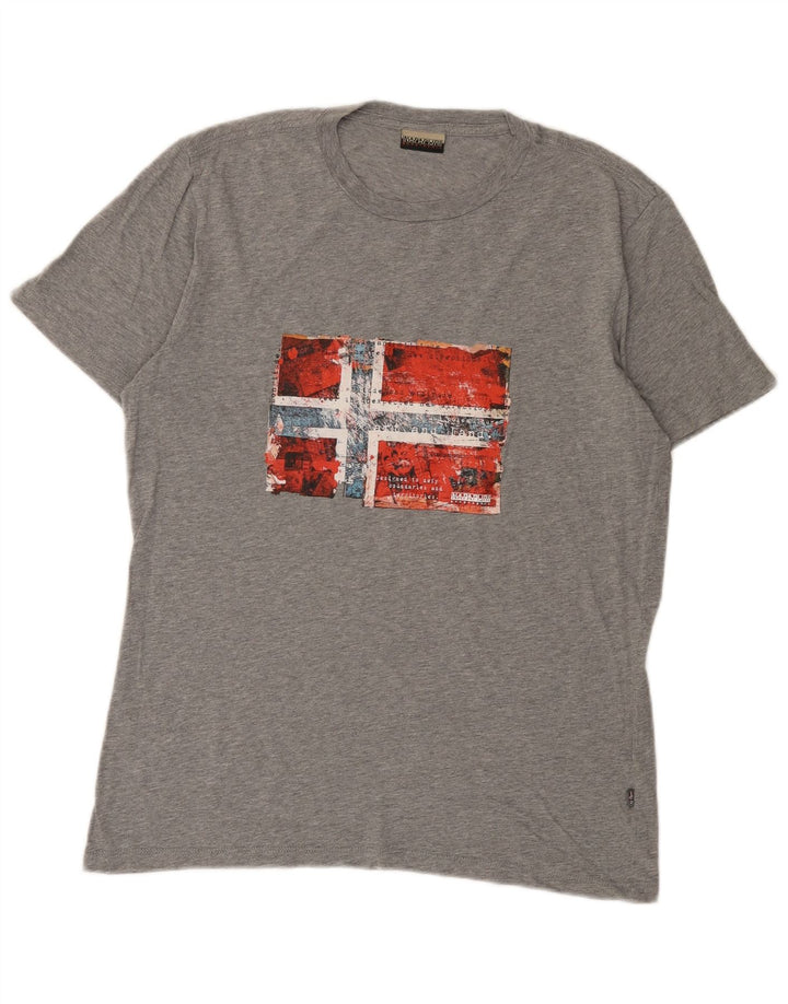 Tricou grafic Napapijri Geographic pentru bărbați Top Medium Gri