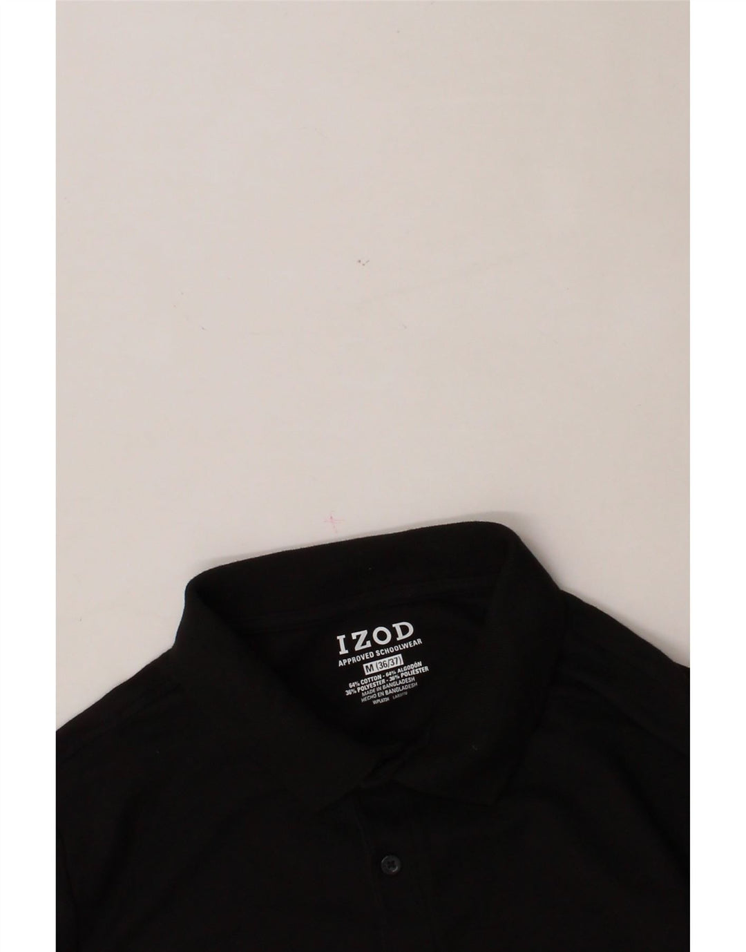 IZOD Mens Long Sleeve Polo Shirt Medium Black Cotton Vintage Izod and Second-Hand Izod from Messina Hembry 