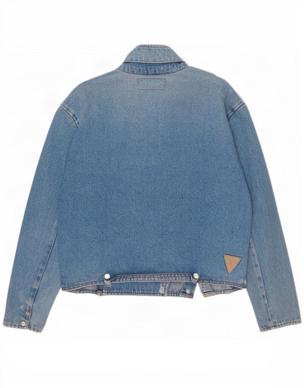 Jachetă de denim militară vintage pentru femei IT 46 mare, albastru, bumbac